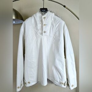 MARNI Shiny Leather Off-White Hooded Anorak Jacket Made In Italy🇮🇹 Size: M/48